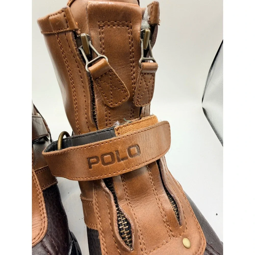 Polo Ralph Lauren Conquest Hi III Boots Mens 10D Brown Leather Duck Boots